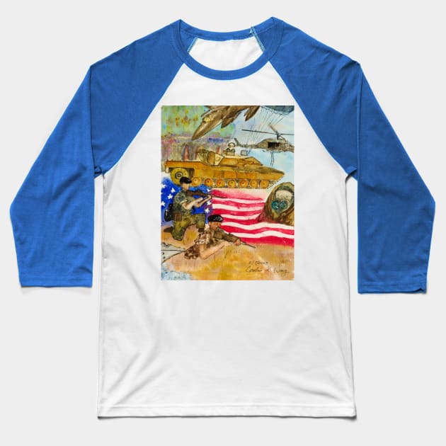 July 4th Baseball T-Shirt by Cwang